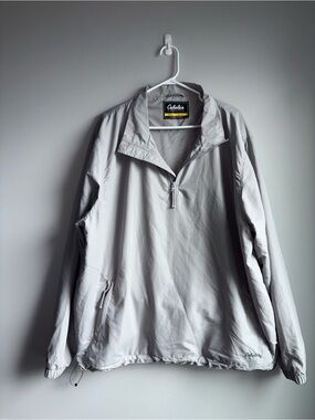 Cabela's Light Gray Pullover Windbreaker Jacket